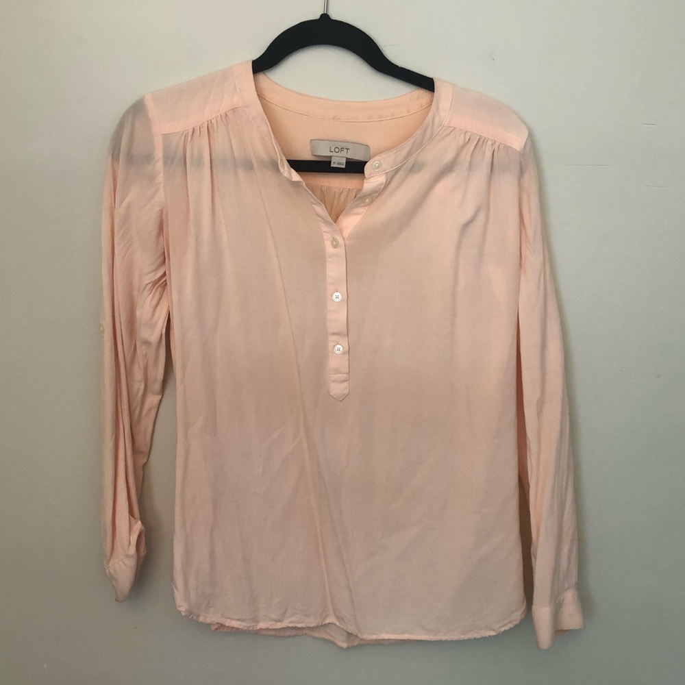 LOFT Light Pink Buttoned Blouse